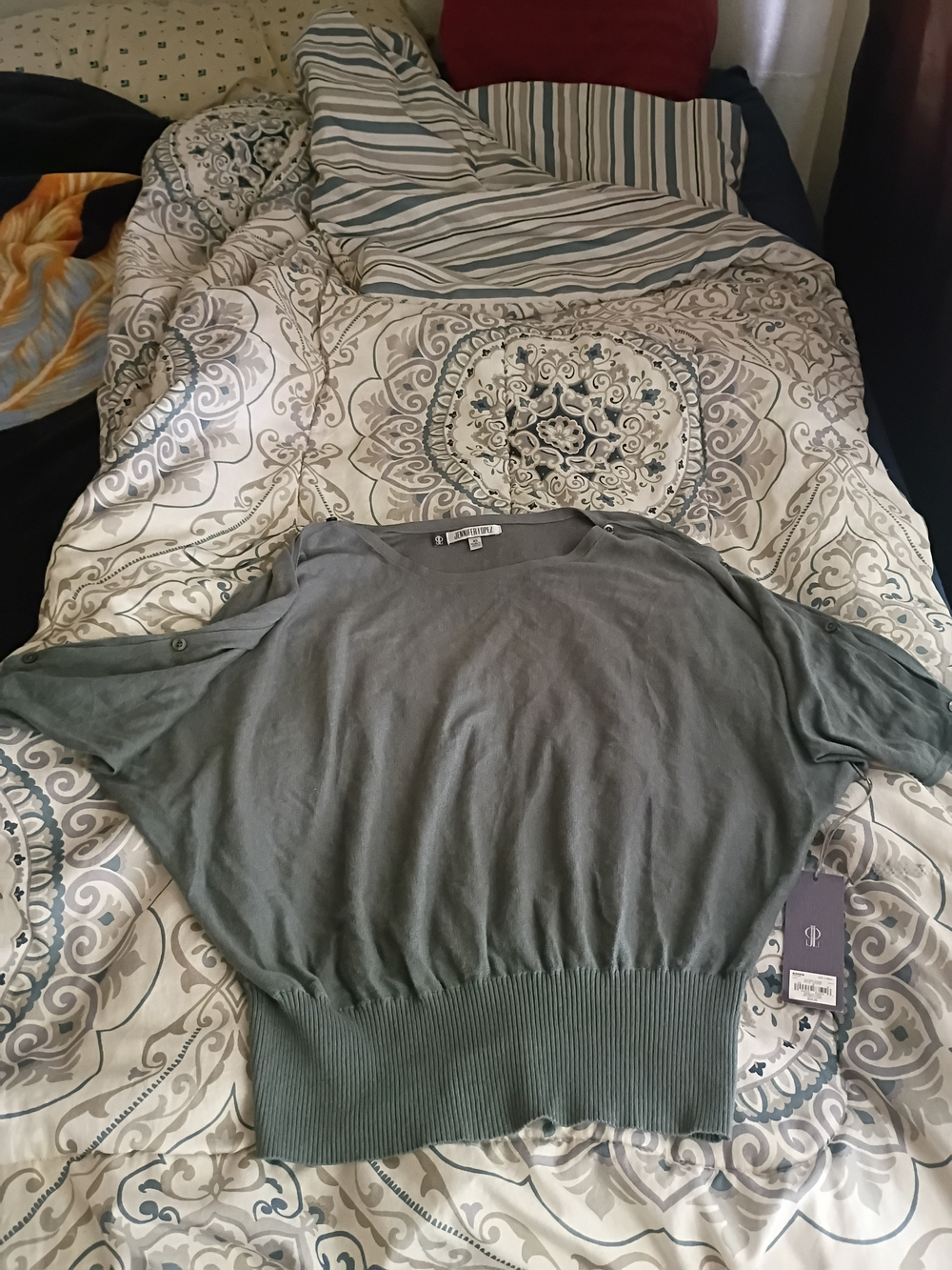 Jennifer Lopez Olive Sweater Top